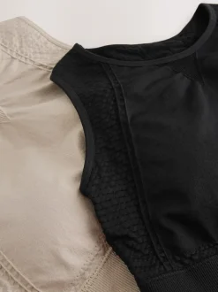 Next Noir/grège - Lot de 2 soutiens-gorge de sport sans coutures à col montant et impact modéré Best