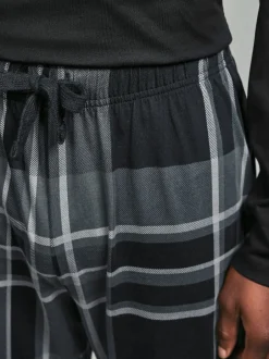 Next Noir/gris à carreaux - Ensemble pyjama manches longues 100% coton Best