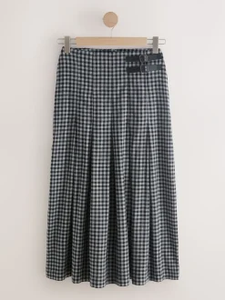 Next Noir/Gris - Jupe mi-longue kilt vichy Online