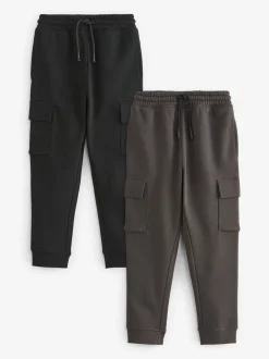 Next Noir/Gris - Lot de 2 joggings cargo (3-16ans) Clearance
