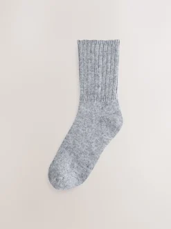 Next Noir/Gris - Lot de 2 paires de chaussettes en laine mérinos Online