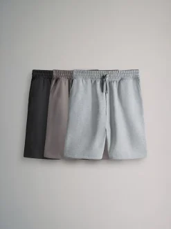 The Set Noir/Gris - Lot de 3 shorts de survêtement coupe décontractée