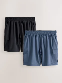 Next Noir/Gris - Lot de 2 shorts d’entraînement Active Cargo Gym