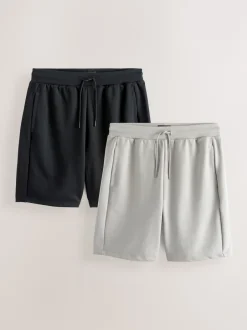 Next Noir/Gris - Lot de 2 shorts en jersey à poche zippée Online