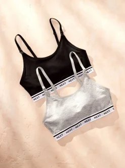 Next Noir/Gris - Maternité Allaitement Raccourci Ultimate Comfort Hauts 2 Pack Outlet