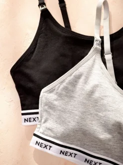 Next Noir/Gris - Maternité Allaitement Raccourci Ultimate Comfort Hauts 2 Pack Outlet