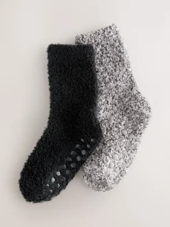 Next - Paquet de chaussettes douillettes 2 Noir/Gris Hot