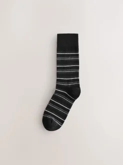 Next Noir/Gris - Pattern Smart Socks 5 Pack New