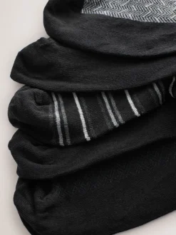 Next Noir/Gris - Pattern Smart Socks 5 Pack New