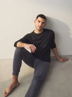 Next Noir/Gris - Pyjama manches longues en % coton à poignets 100 Sale