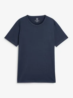 Next Noir/Gris Chiné/Blanc/Marine - Slim Fit (Slim Fit) - T-shirts de superposition en coton 100 %, lot de 5