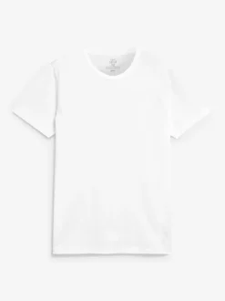 Next Noir/Gris Chiné/Blanc/Marine - Slim Fit (Slim Fit) - T-shirts de superposition en coton 100 %, lot de 5