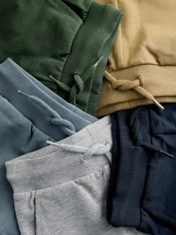 Next Noir/gris chiné/brun fauve - Lot de 5 joggings (3mois-7ans) Clearance