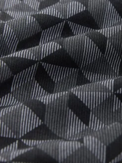 Next Noir/gris géométrique - Polo à motif quart de zip Best