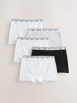 Next - Lot de 5 caleçons (2-16ans) Noir/Gris/Blanc Sale
