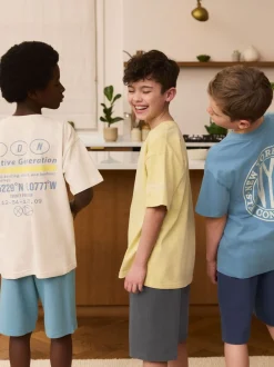 Next - Pyjama court 3 Pack (3-16ans) noir/gris/jaune New