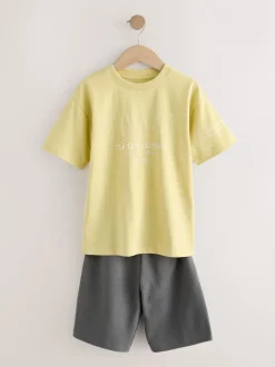 Next - Pyjama court 3 Pack (3-16ans) noir/gris/jaune New