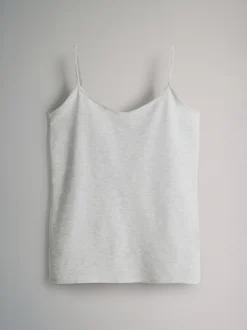 The Set Noir/Gris/Rayure/Gris clair chiné/Blanc - Lot de 5 débardeurs à fines bretelles