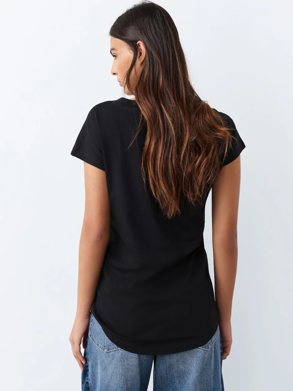 Next Noir/gris/rose - Lot de 7 T-shirts à mancherons Online