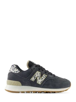 New Balance - 574 Trainers Noir/imprimé léopard