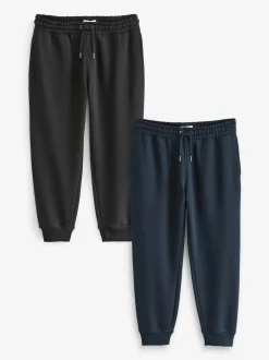 Next Noir/Marine - Lot de 2 Joggings Coupe ajustée à dos brossé Discount