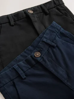 Next Noir/Marine - Lot de 2 pantalons chino skinny extensible (3-17ans) Clearance