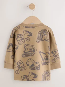 Next - Lot de 3 t-shirts imprimés graphiques à manches longues (3mois-7ans) Noir/Marron Digger Best