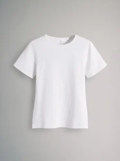 The Set Noir/marron/neutre/nude/blanc - lot de 5 t-shirts ajustés à col ras du cou à manches courtes Online