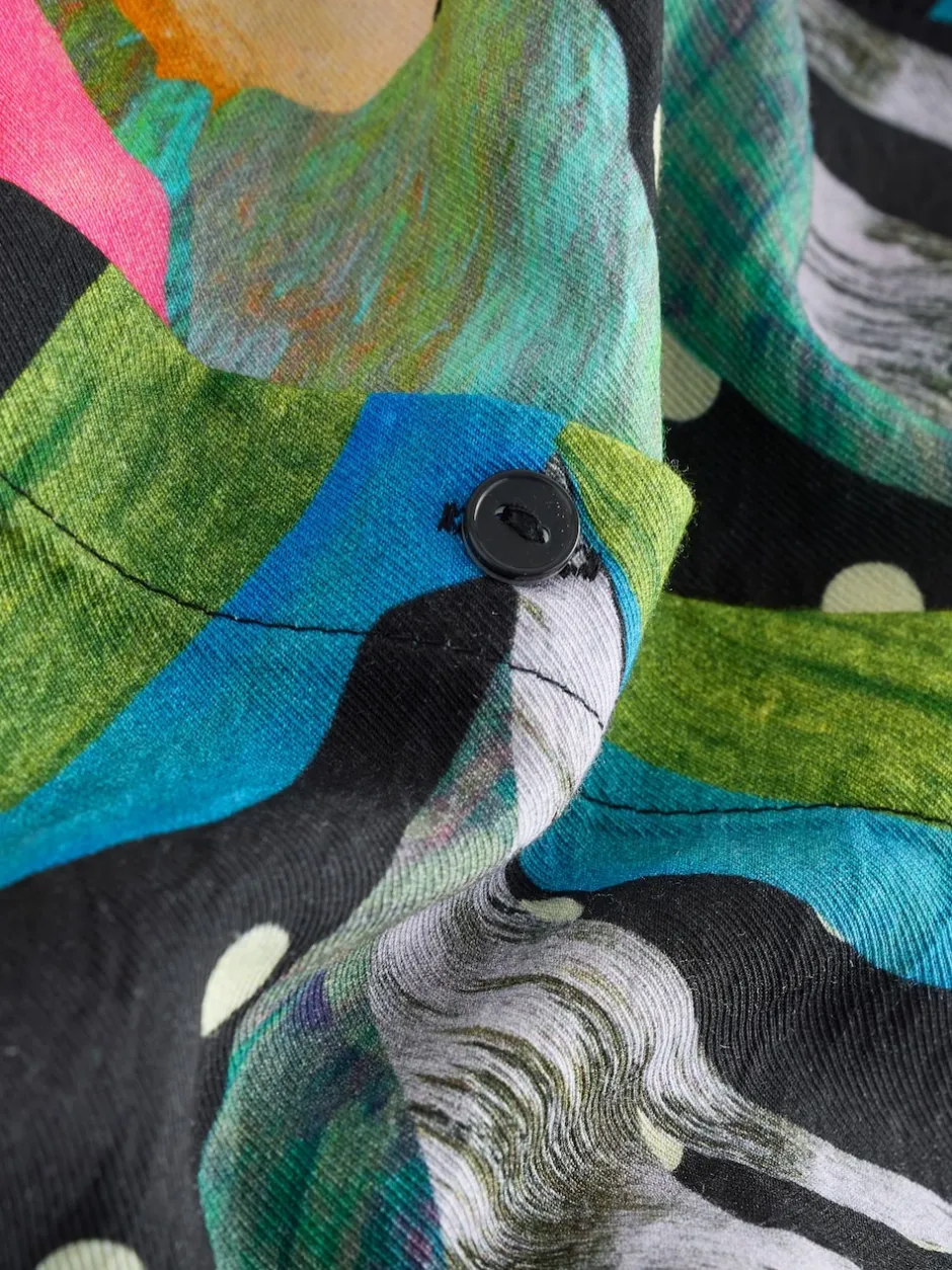 Next Noir/Multicolore Fleuri - Robe chemise mi-longue à manches longues Best