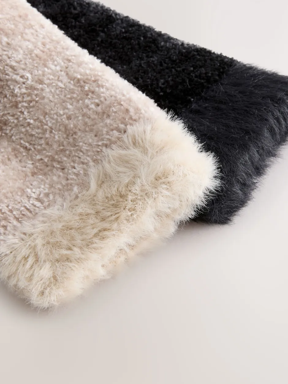 Next Noir/Neutre - Paquet de chaussettes Velvet Cosy 2 New