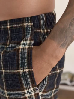 Next Noir/Neutre Carreaux - Bas de pyjama Motionflex douillet à poignets Sale