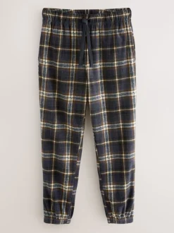 Next Noir/Neutre Carreaux - Bas de pyjama Motionflex douillet à poignets Sale