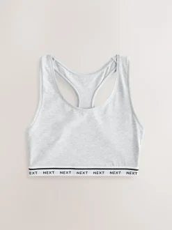 Next Noir/Noir/Gris/Blanc - Lot de 4 soutiens-gorge courts à logo en Coton Ultimate Comfort Discount