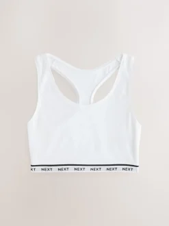 Next Noir/Noir/Gris/Blanc - Lot de 4 soutiens-gorge courts à logo en Coton Ultimate Comfort Discount