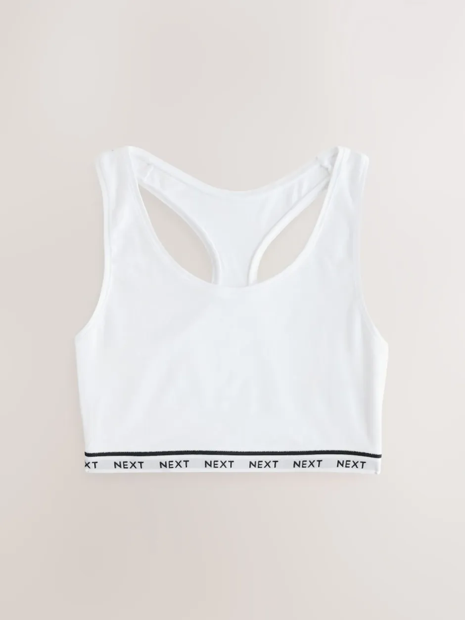 Next Noir/Noir/Gris/Blanc - Lot de 4 soutiens-gorge courts à logo en Coton Ultimate Comfort Discount