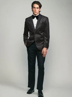 Next Noir/Or - Ajustement régulier - Blazer en velours à motifs Sale