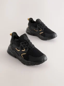 Next Noir/Or - Entraîneurs en dentelle élastique