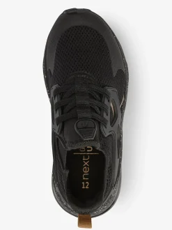 Next Noir/Or - Entraîneurs en dentelle élastique