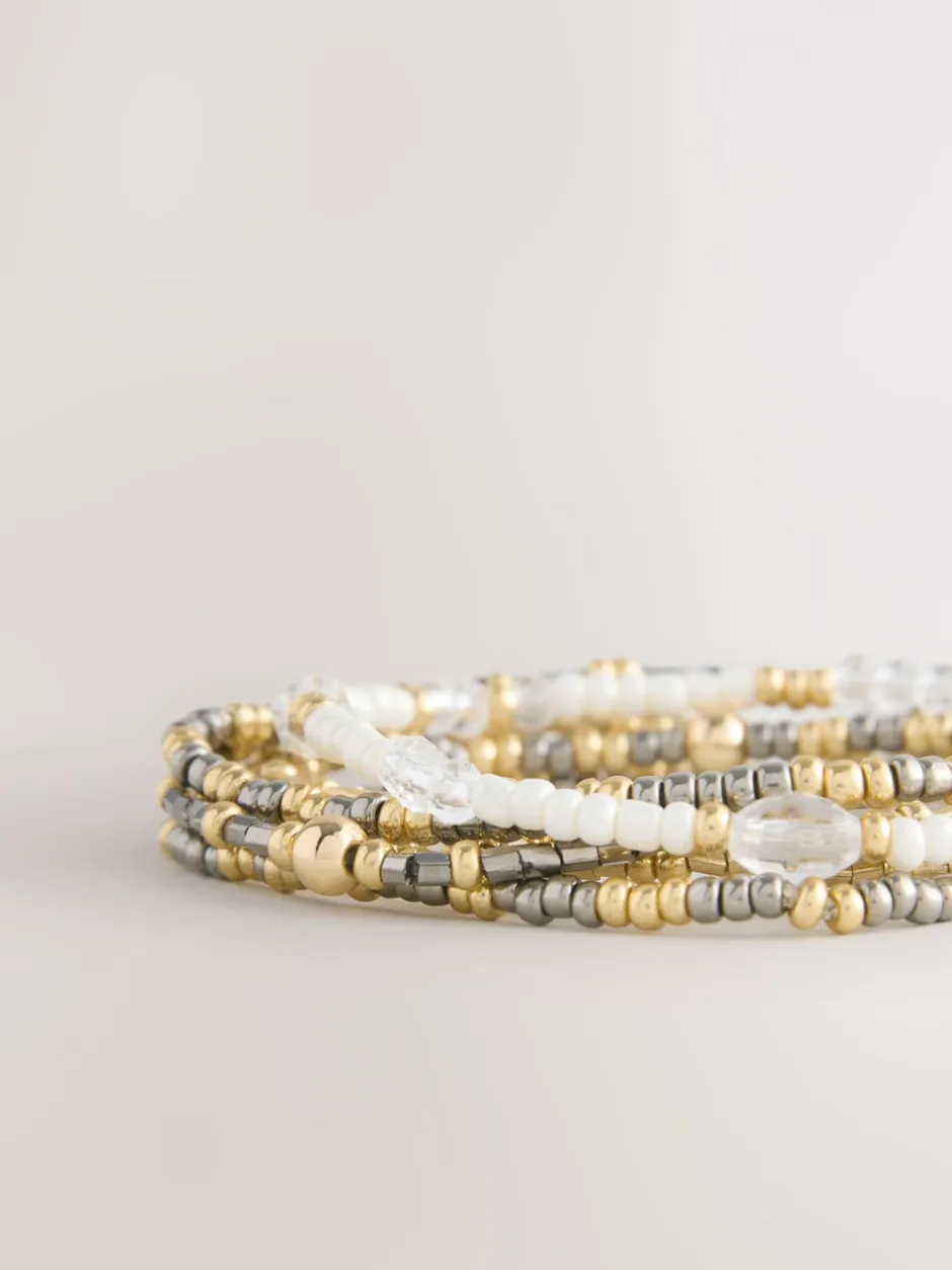 Next Noir/Or - Lot de bracelets extensibles en métal mixte Outlet