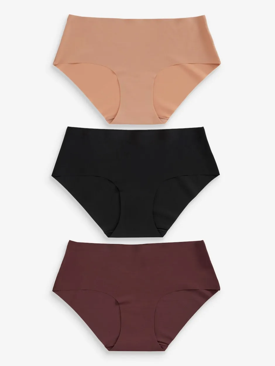 Next Noir/praline nude/chocolat nude - Lot 3 culottes invisibles et confortables Court New