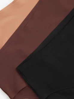 Next Noir/praline nude/chocolat nude - Lot 3 culottes invisibles et confortables Jambe haute taille haute Discount