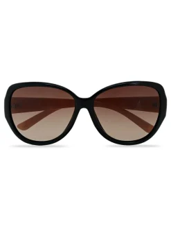 Ted Baker Noir/Rose - Lunettes de soleil femme oversize avec imprimé floral exclusif sur les branches Outlet