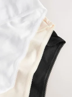 Next - Culotte en coton riche 5 Pack Noir/Rose pâle Nude/Blanc Hot