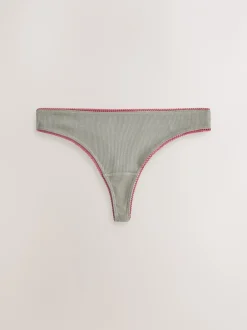 Next Noir/Rose/Olivier - 3 Slips Lot en coton côtelé Discount