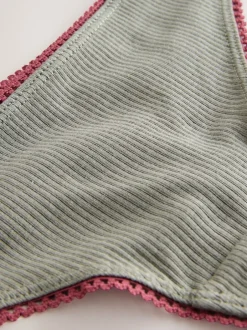 Next Noir/Rose/Olivier - 3 Slips Lot en coton côtelé Discount