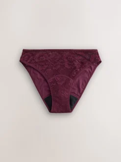 Next noir/rouge baie - Lot de 2 slips All Over en dentelle à débit moyen New