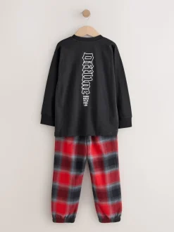 Next - Lot de 2 pyjamas en tissu à carreaux à manches longues (3-16ans) Noir/Rouge/Beige Sable Offline Best