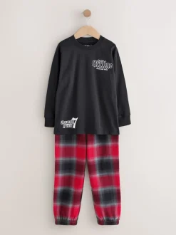Next - Lot de 2 pyjamas en tissu à carreaux à manches longues (3-16ans) Noir/Rouge/Beige Sable Offline Best