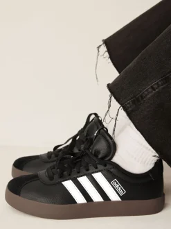 adidas Noir/Tan - Vl Cour 3.0 Baskets enfant en daim à lacets Best