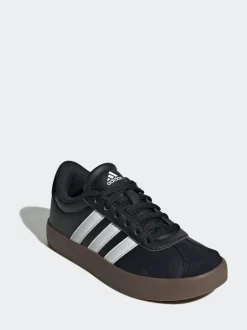 adidas Noir/Tan - Vl Cour 3.0 Baskets enfant en daim à lacets Best